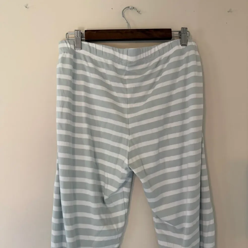 Lake Striped Pajama Set Long Sleeve Top and Pants 100% Pima Cotton Size Medium - Picture 6 of 13
